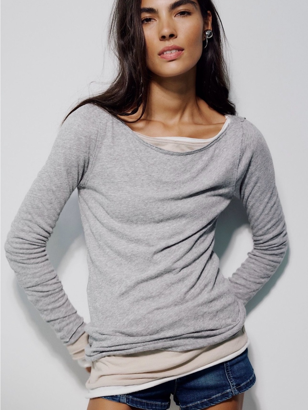 NWT We The Free Most Loved Long Sleeve Tee color: Light Green size Medium